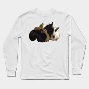 Bunny rabbit cuddles - cute bunny rabbits piling on for a big group hug Long Sleeve T-Shirt